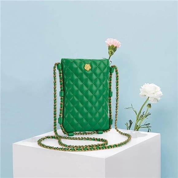 Montana West Small Quilted Cell Phone Purse Women Soft Chain Crossbody Wallet - Picture 5 of 6